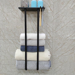 Stainless Steel Wall Mounted Towel Rack with Shelf