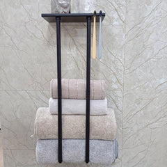 Stainless Steel Wall Mounted Towel Rack with Shelf