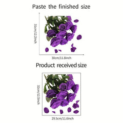 1pc Flower Toilet Sticker Rose Flower Waterproof Vinyl Sticker