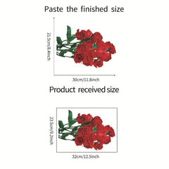 1pc Flower Toilet Sticker Rose Flower Waterproof Vinyl Sticker