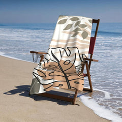 Tropical Leaf Microfiber Beach Towel - Sandproof & Absorbent