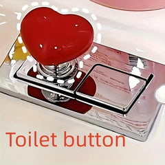 3pcs Heart-shaped Toilet Press for Water Tank, Love Button