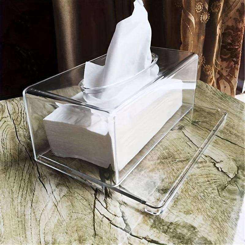 Acrylic Tissue Box Clear Holder Multifunction Storage Bathroom