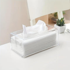 Acrylic Tissue Box Clear Holder Multifunction Storage Bathroom