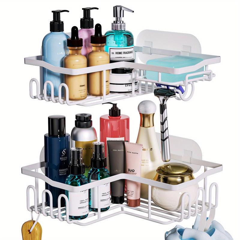 Adhesive Stainless Steel Shower Corner Caddy Wall Mounted Storage Rack