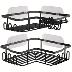 Adhesive Stainless Steel Shower Corner Caddy Wall Mounted Storage Rack