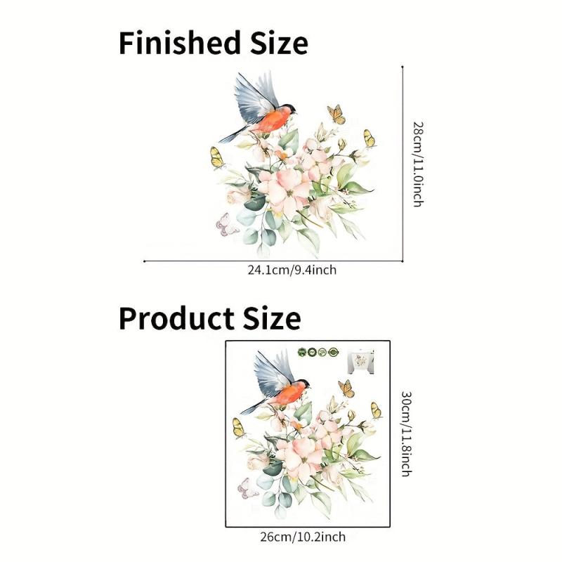 Flower Pattern Toilet Lid Decal Self Adhesive Wall Sticker Bathroom Decor