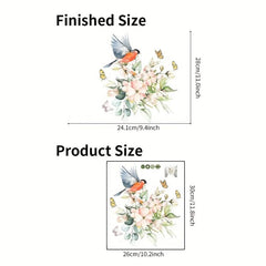 Flower Pattern Toilet Lid Decal Self Adhesive Wall Sticker Bathroom Decor