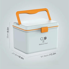 Portable 2-Layer Medicine Storage Box with Buckle & Handle