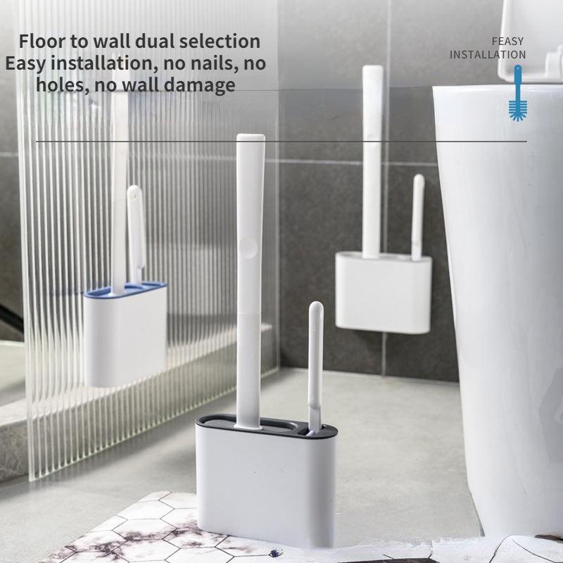 Silicone Toilet Brush with Holder Box Bathroom Cleaning Brush