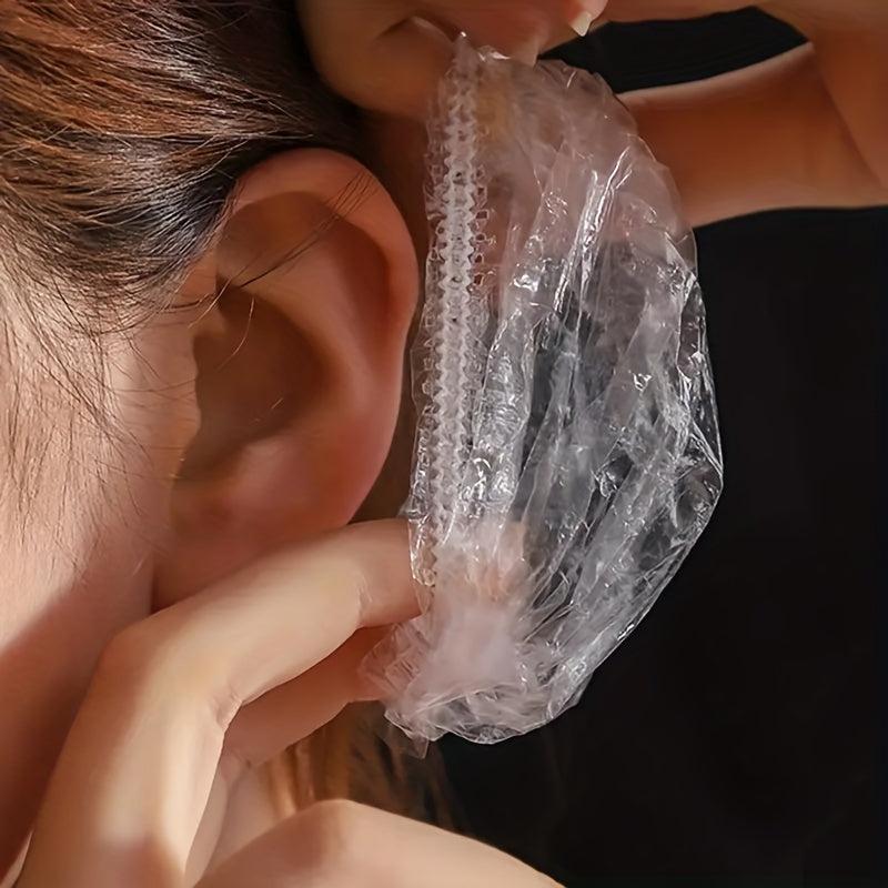 Waterproof Transparent Disposable Earmuffs - 100pcs