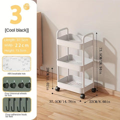 Large Capacity Bookshelf Desktop Shelf Floor Shelf Movable With Wheels