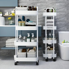Large Capacity Bookshelf Desktop Shelf Floor Shelf Movable With Wheels