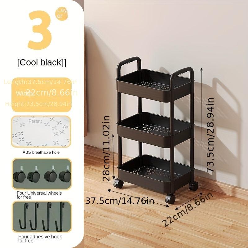 Large Capacity Bookshelf Desktop Shelf Floor Shelf Movable With Wheels
