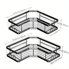 2pcs Stainless Steel Bathroom Shelf Corner Shower Caddy Rack Organizer