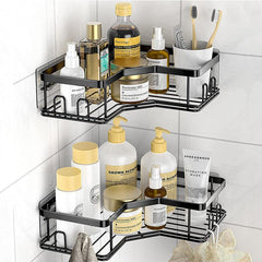 2pcs Stainless Steel Bathroom Shelf Corner Shower Caddy Rack Organizer