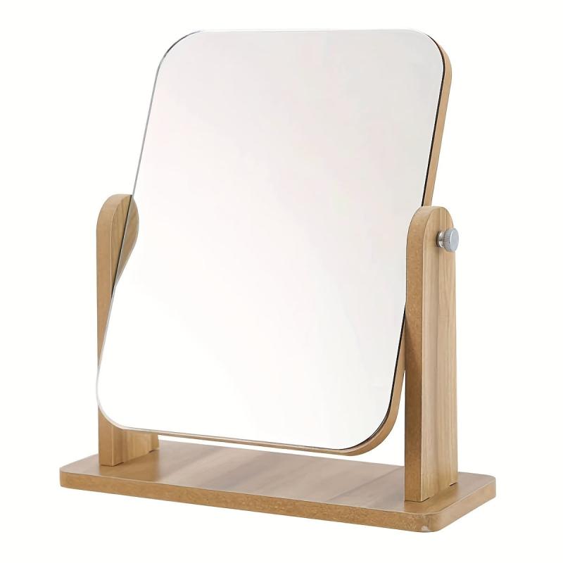 Wooden Vanity Mirror with Stand for Flawless Makeup