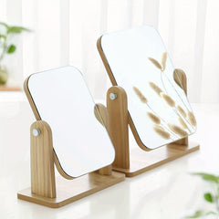 Wooden Vanity Mirror with Stand for Flawless Makeup