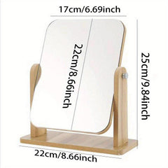 Wooden Vanity Mirror with Stand for Flawless Makeup