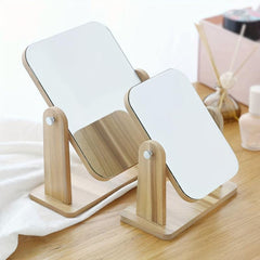 Wooden Vanity Mirror with Stand for Flawless Makeup