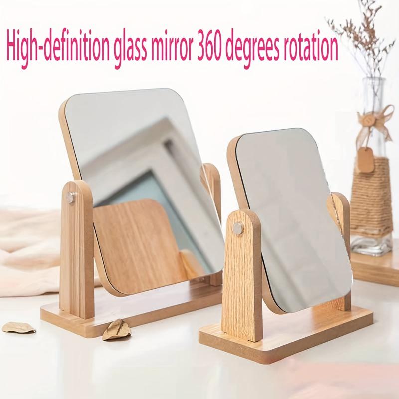 Wooden Vanity Mirror with Stand for Flawless Makeup