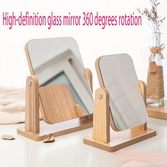 Wooden Vanity Mirror with Stand for Flawless Makeup