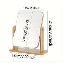 Wooden Vanity Mirror with Stand for Flawless Makeup