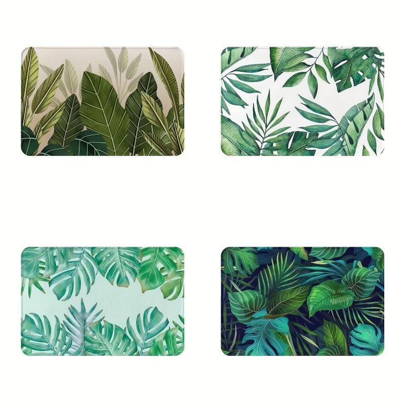 Tropical Green Leaves Floor Mat Soft Flannel Bath Rug