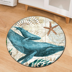 Marine Life Bath Mat Absorbent Door Carpet for Home Living Room and Bathroom