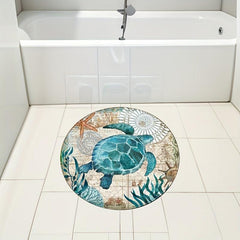 Marine Life Bath Mat Absorbent Door Carpet for Home Living Room and Bathroom