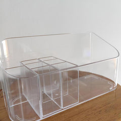 Transparent Makeup Organizer 9 Compartments Lip Gloss Eyeliner Nail Polish