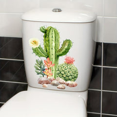 Water Box Plant Pattern Toilet Cover Decorative Sticker