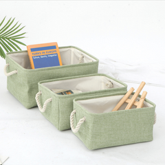 Solid Storage Basket With Handles Desktop Storage Box