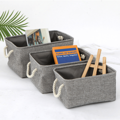 Solid Storage Basket With Handles Desktop Storage Box