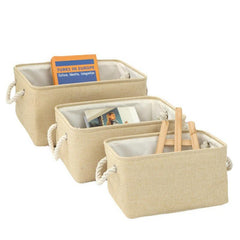 Solid Storage Basket With Handles Desktop Storage Box