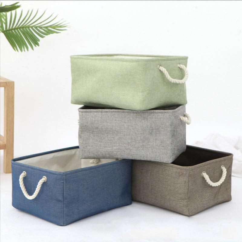 Solid Storage Basket With Handles Desktop Storage Box