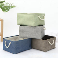 Solid Storage Basket With Handles Desktop Storage Box