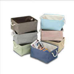Solid Storage Basket With Handles Desktop Storage Box