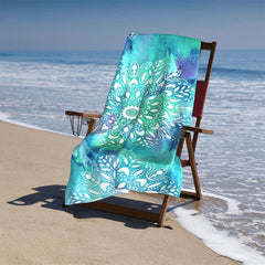 Large Flower Print Beach Towel Sand Quick Drying