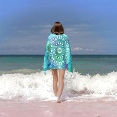 Large Flower Print Beach Towel Sand Quick Drying
