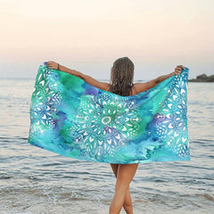 Large Flower Print Beach Towel Sand Quick Drying