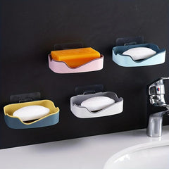 Wall Mounted Double Layer Soap Holder for Bathroom Organization