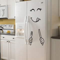 Funny Smiley Face Wall Sticker for Fridge Dining Room Decor