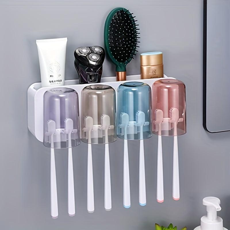 Toothbrush Holder Set With 2 3 4 Cups Wall Mounted Toothbrush Holder