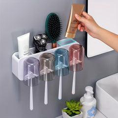 Toothbrush Holder Set With 2 3 4 Cups Wall Mounted Toothbrush Holder