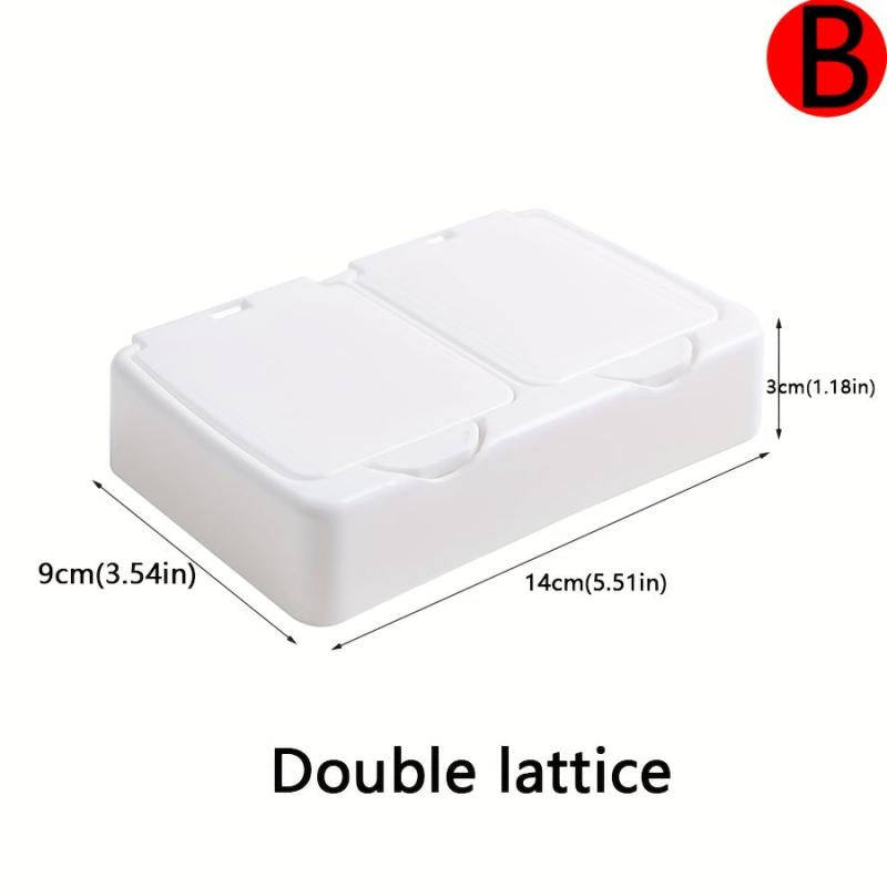 Mini Desktop Storage Box with Lid and Pop-Up Plastic Cotton Swab Organizer