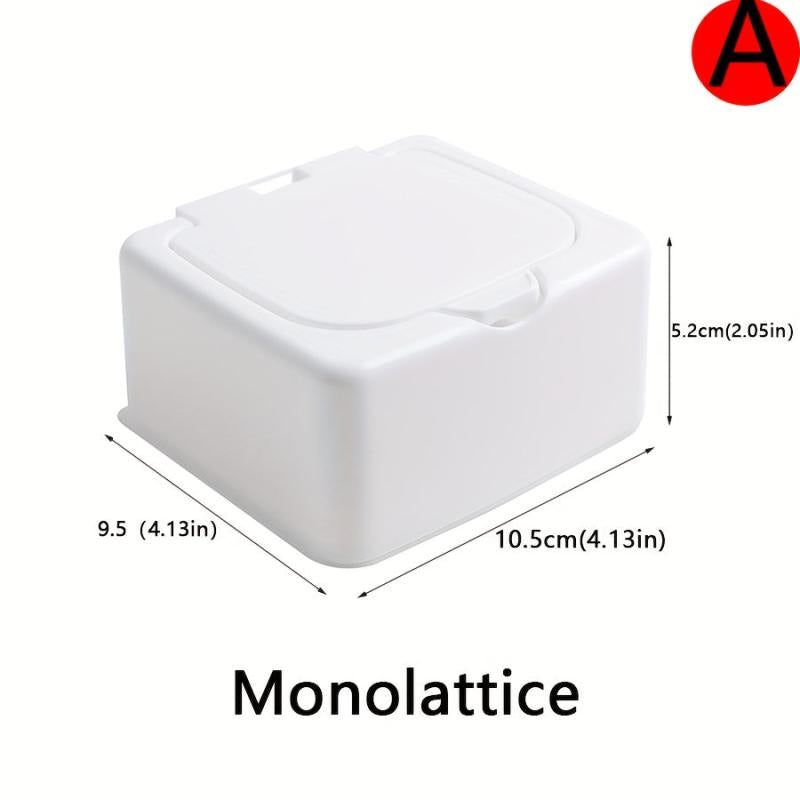 Mini Desktop Storage Box with Lid and Pop-Up Plastic Cotton Swab Organizer