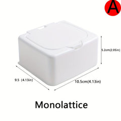 Mini Desktop Storage Box with Lid and Pop-Up Plastic Cotton Swab Organizer