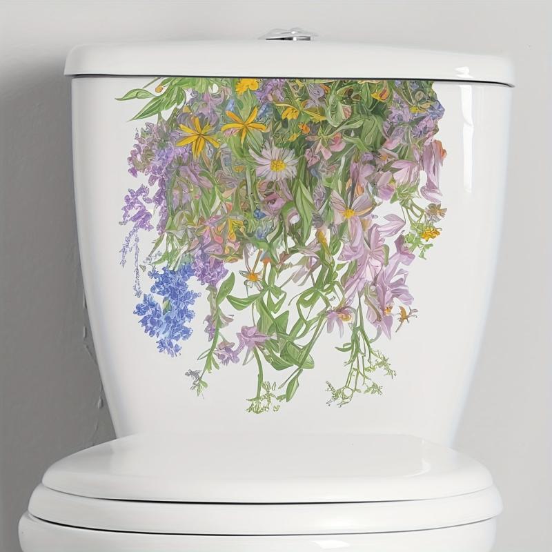 Plant Toilet Sticker Toilet Lid Decal Restroom Renovation Tile Stickers