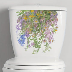Plant Toilet Sticker Toilet Lid Decal Restroom Renovation Tile Stickers